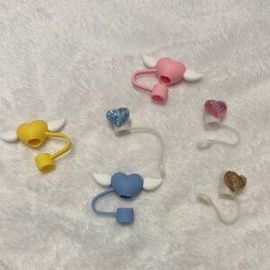 Assorted heart straw toppers